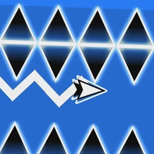 Geometry Dash Spam wave challenge with fast clicking through narrow rhythm obstacles