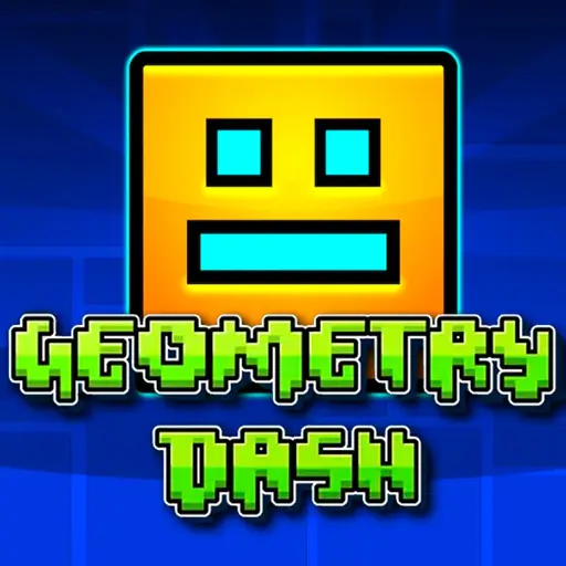 Geometry Dash cube jumping over spikes in a rhythm-based platform level